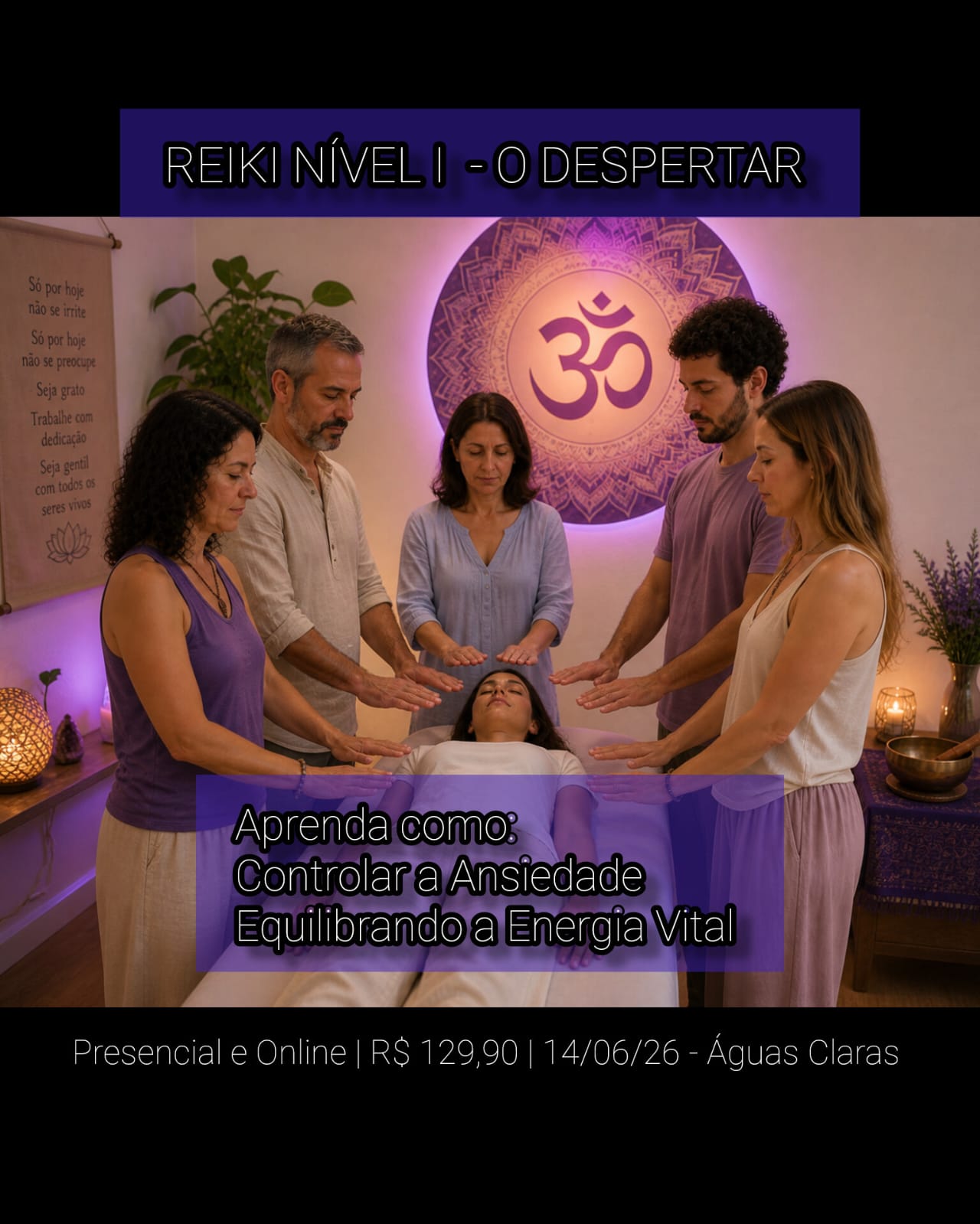 Turma do curso de REIKI Nível I da Comunidade Om REIKI Om em Brasília